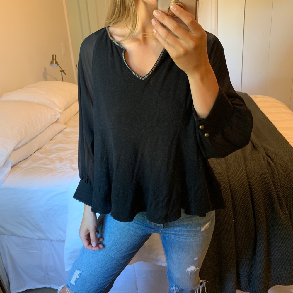 Black Peplum Blouse